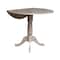 International Concepts Round 42 in Round Dual Drop Leaf Pedestal Table, 35.5 inH, Washed Gray Taupe, 42 W, 42 L, 35.5 in H K09-42DPT-6B - alternate 7